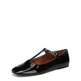 Franco Sarto Womens Marylee Mary Jane Flat Black Patent 9.5 M