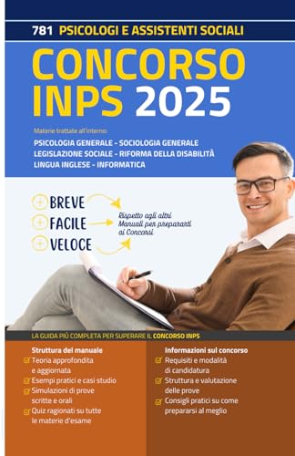 Concorso INPS 2025: 781 Psicologi e Assistenti Sociali: Manuale Completo di Preparazione
