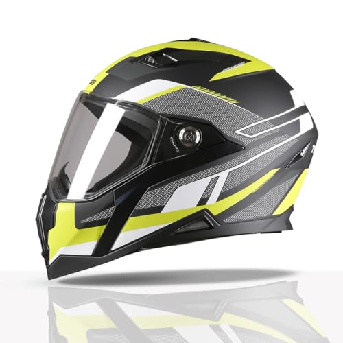 TVS Racing Anti Matter Full Face Helmet for Bike & Motorcycle Riders-DOT & ISI Certified-Lightweight ABS Shell, UV Resistant-Ventilated Comfort Liner,