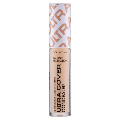 Collection Cosmetics Lasting Perfection Ultra Cover Concealer, Up to 16hr Wear, XL Applicator, Biscuit Warm, 5.5ml