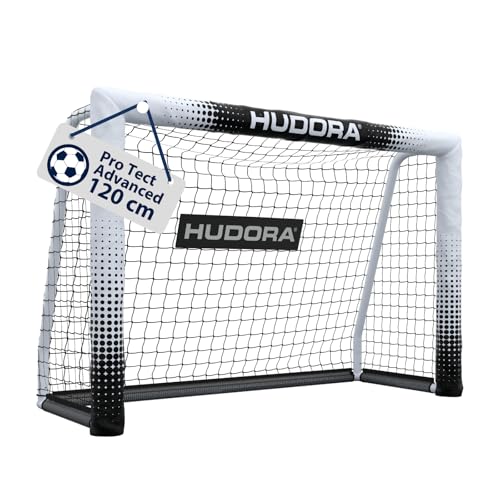HUDORA Fußballtor Pro Tect 120 Advanced – Outdoor Fußballtor mit Netz und wetterfester Ummantelung für Kinder/Erwachsene – Einfacher Aufbau im Garten – Torwand