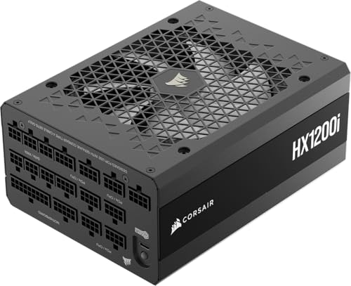 CORSAIR HX1200i (2025) Fully Modular Ultra-Low Noise ATX Power Supply with 12V-2x6 Cable – ATX 3.1 & PCIe 5.1 Compliant, Cybenetics Plati...
