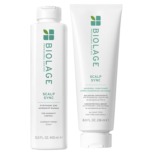 Biolage Scalp Sync Anti-Dandruff Shampoo & Universal Conditioner Set - Targets Dandruff, Controls The Appearance of Flakes & Relieves Scalp Irritation, Paraben-Free, Vegan, 13.5 Fl Oz