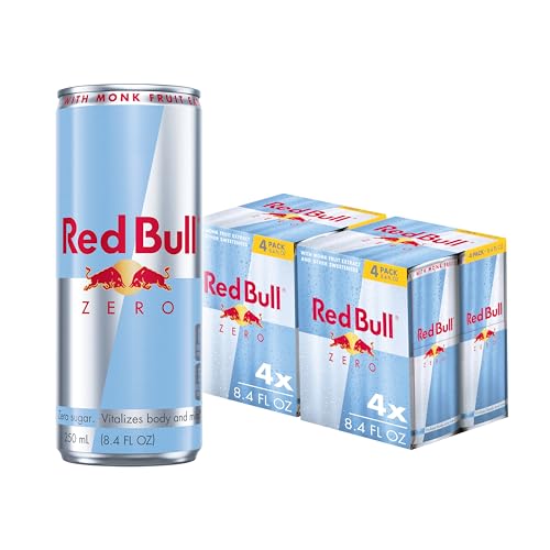 Red Bull Zero Energy Drink, 8.4 fl. oz., with 80mg Caffeine, Taurine & B Vitamins, Pack of 8 cans