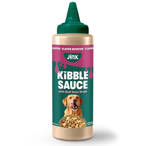 Jinx Kibble Sauce for Dogs - Premium Dog Food Kibble Topper Sauce & Flavor Booster Made with Beef Bone Broth - All-Natural Ingredients, No Additives or Fillers - 12 Oz