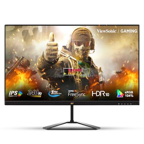 ViewSonic VX2779A-HD-PRO 27 inch (68.5 cm) FHD IPS Gaming Monitor | 240Hz | 1ms MPRT | HDR10 | AMD FreeSync Premium | SuperClear IPS | Eye Care | HDMI