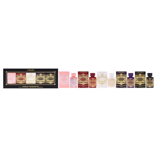 Lattafa Bade'e Al Oud Collection – 5 × 5 ml Eau de Parfum Gift Set for Unisex (Honor & Glory + Sublime + Amethyst + Oud for Glory + Noble Blush)