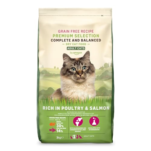 🔥 STARKER PREIS (-54%) by Amazon Grainfree Recipe Katzenfutter Trockenfutter (ausgewachsene Katzen) mit frischem Lachs, 3 kg