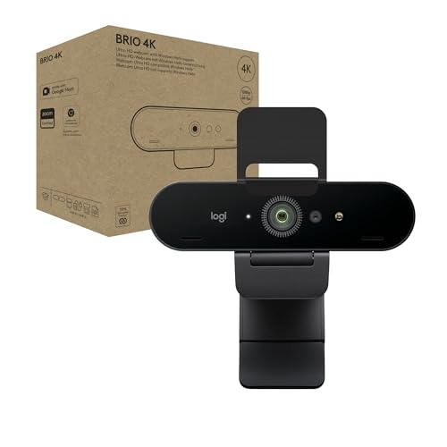(-42%) Logitech Brio 4K Webcam, Videogespräche, Mikrofon mit Geräuschunterdrückung, automatische HD-Belichtungskorrektur, Microsoft Teams, Zoom, Google Voice, Meet, PC/Mac/Notebook/MacBook - Graphit