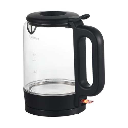 Chaleira elétrica de vidro de 1,8 L com design de recarga superior, base giratória de 360º e iluminação azul opcional, c...