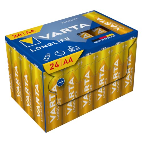 (-39%) VARTA Batterien AA, 24 Stück Cube, Longlife, Alkaline Mignon-Batterie
