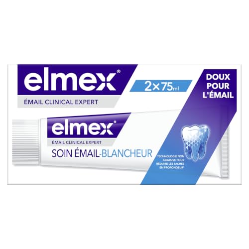 (-12%) ELMEX - Clinical Expert Zahnpasta für Zahnschmelz – Pflege für weißen Zahnschmelz – Schutz des Zahnschmelzes und Vorbeugung von Karies – bis zu 3 Weißtöne – 2 x 75 ml