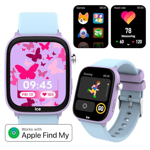 (-45%) Ice-Watch - ICE smart junior 3.0 Find My Purple Soft blue - Lila geolokalisierbare verbundene Uhr für Mädchen mit Silikonarmband - 024550 (1.75 Zoll)
