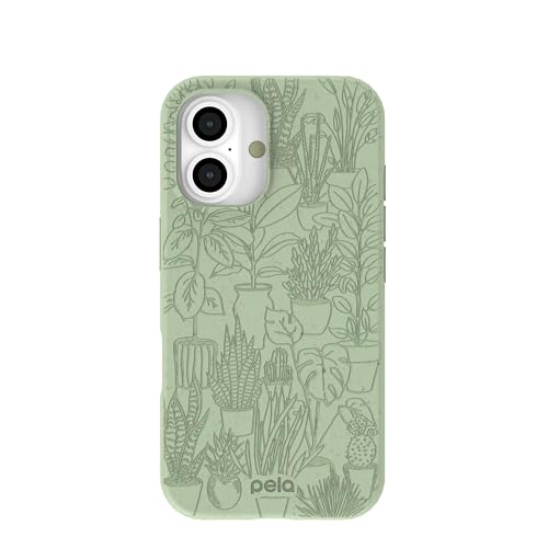 Pela | Phone Case Compatible with iPhone 16 | Limited Edition | Supports Wireless Charging | Cute Eco Friendly | Green Oasis