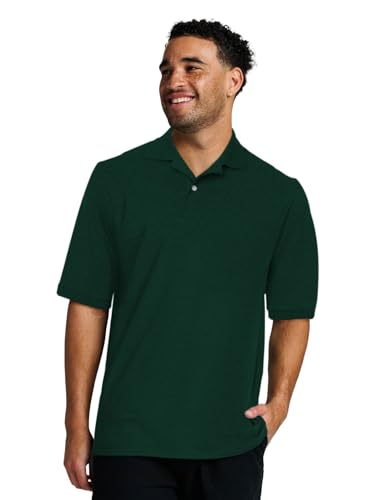 Jerzees Men's Short Sleeve Polo Shirts, Dri-Power, Sizes S-5X - Forest Green, Large