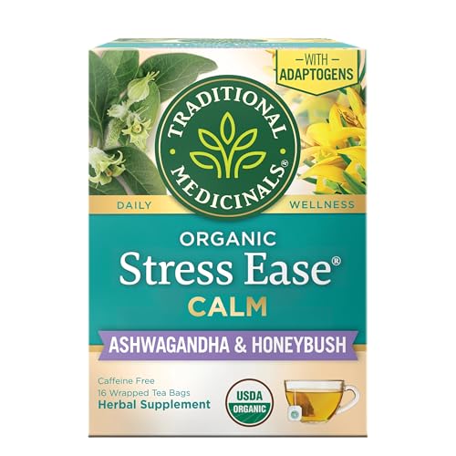 Traditional Medicinals Tea, Organic Stress Ease Calm, Promotes Relaxation, 16 tea bags