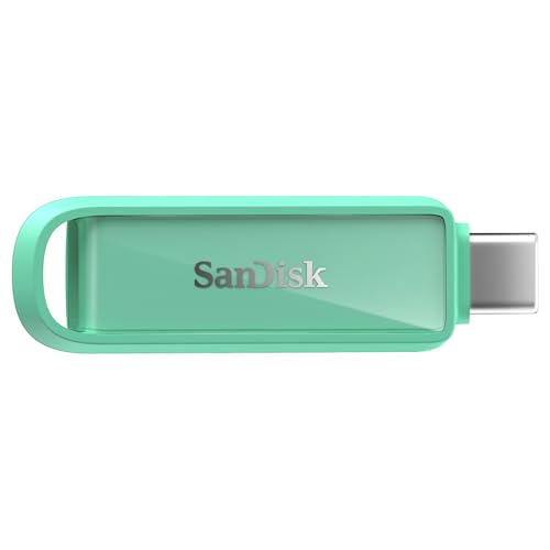 SanDisk Phone Drive with USB-C, 512GB, Upto 150 MB/s, Seafoam Green, 2Y Warranty, Automatic Backup Using SMZ, Works with iPhone 15 & iPhone 16 Series*