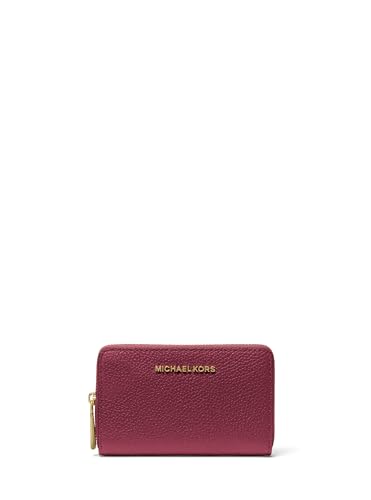 Michael Kors Jet Set Small Zip Around Card Case, Gold-Tone Hardware/Mulberry