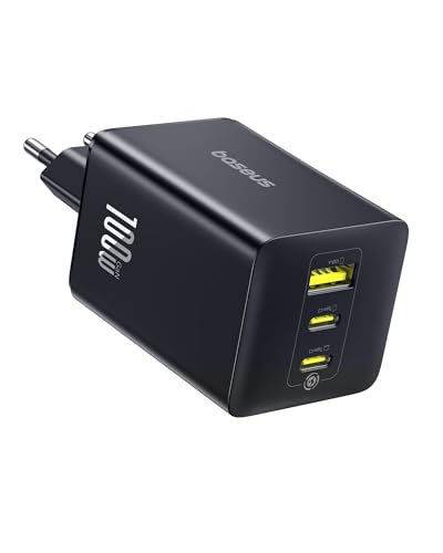 (-25%) Baseus Enerfill USB C Ladegerät 100W, 3-Port Laptop Schnellladegerät
