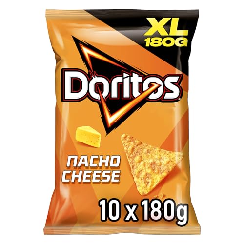⚡ BLITZDEAL (-60%) Doritos Nacho Cheese - Tortilla Nachos mit Käse Geschmack - Herzhafter Snack zum Knabbern aus Mais (10 x 180g) (Verpackungsdesign kann abweichen)
