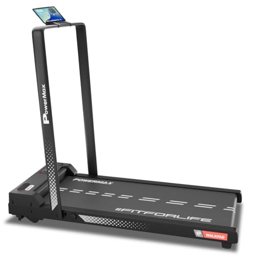 PowerMax Fitness Walkpad 3HP Compact Motorized Treadmill for Home-Office Use with Remote Control, Walking Pad for Max User 110Kg,Top Speed 10Km/H,