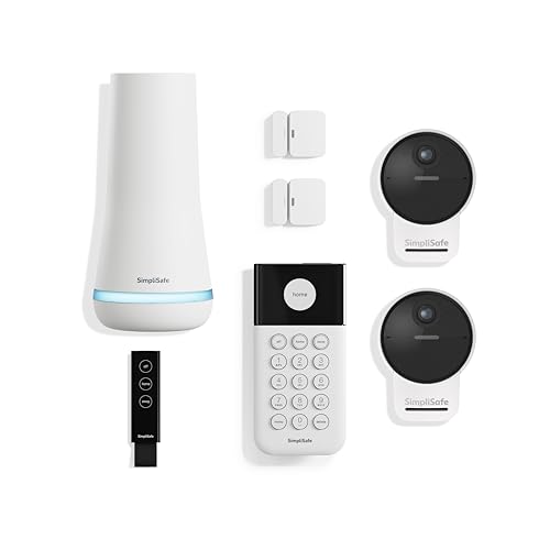 SimpliSafe 7 Piece Wireless Outdoor Camera Home Security System - Optional 24/7 Professional Monitoring - No Contract - Compatible with Alexa and Google Assistant