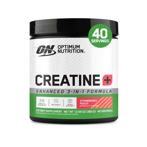 Optimum Nutrition Creatine Monohydrate Plus Powder, Strawberry Peach