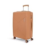 KAMILIANT by American Tourister Medium Savvy 70 Cms Checkin PP Hard Sided 8 Wheels Spinner LuggageSuitcaseTrolley Bag Orange Pastry Double Wheel