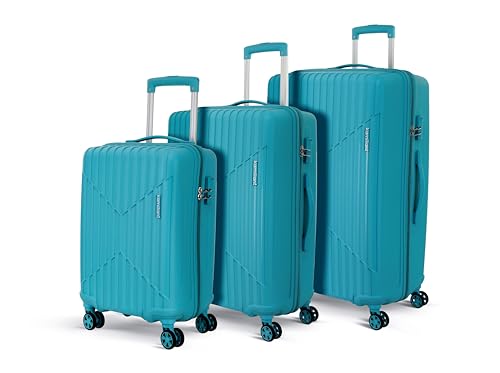 by American Tourister Savvy|Trolley Bag Set of 3 (55+70+80 cms) for Travel| Hard Case Polypropylene (PP) Suitcase|360° 8-Wheel Spinner Luggage Trolley