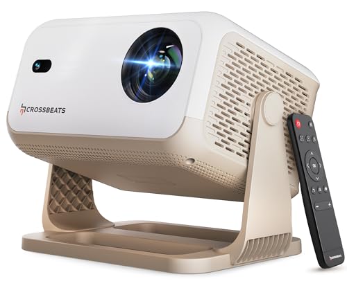 CrossBeats LumeX Cine Projector 4K Ultra HD Support, Native 1080P, 16000 Lumens, Smart Android Mini Projector for Room, Auto Focus, WiFi Bluetooth, Po
