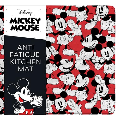 Disney Anti-Fatigue Kitchen Mats for Floor – Cushioned Kitchen Floor Mats with Non-Slip Backing – Water Resistant, Easy-to-Clean PVC Foam Mat – Mickey, Minnie, Stitch & Winnie The Pooh Designs