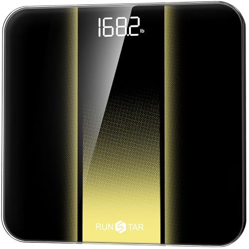 (-40%) RunStar Personenwaage digital mit hoher Präzision, waage personen mit gut lesbarem LED-Display, körperwaage mit 6 mm gehärtetem Glas