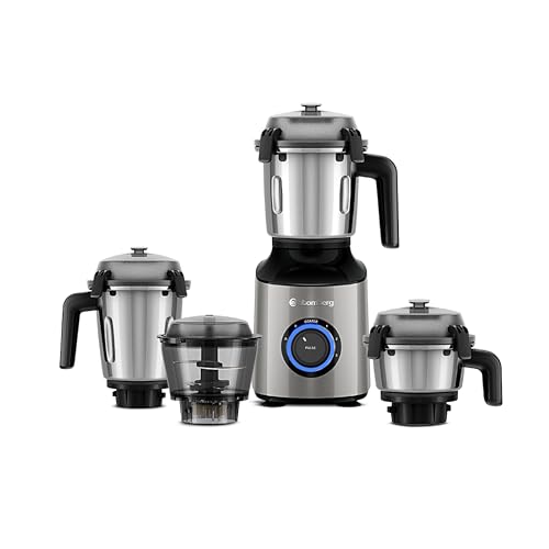 Atomberg Zenova Mixer Grinder For Kitchen | Intelligent BLDC Motor | Grinds Like 1000 Watt | Unique Coarse Mode for Silbatta Texture | 4 Jars With Cho