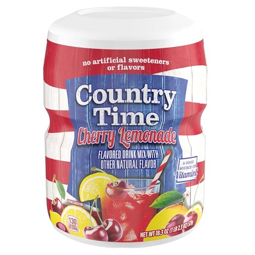 Country Time Cherry Lemonade flavored with other natural flavor Drink Mix, 18.3 oz Canister