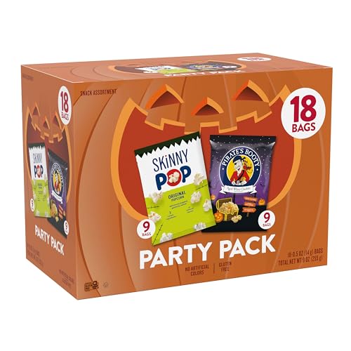 SkinnyPop & Pirate's Booty, Trick or Treat Snack Bags, Gluten-Free Snacks, 0.5oz, 18 Count