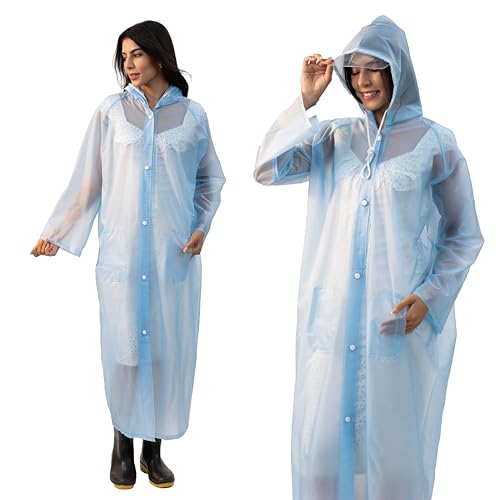 Lifelong Women's Raincoat | 100% Waterproof | Lightweight One-Piece Girls Raincoat With Hood, Side Pocket, Snap Buttons | Portable Travel Raincoat For