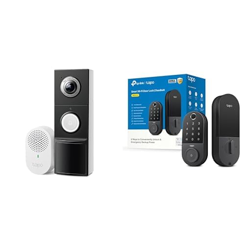 Tapo Front Door Security Bundle – 2K Video Doorbell Camera + Smart Door Lock