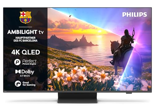 (-45%) PHILIPS Ambilight 43PUS8600 4K QLED Smart TV - 43 Zoll Display mit P5 Perfect Picture Engine Ultra HD, Titan OS, Dolby Vision und Dolby Atmos Sound