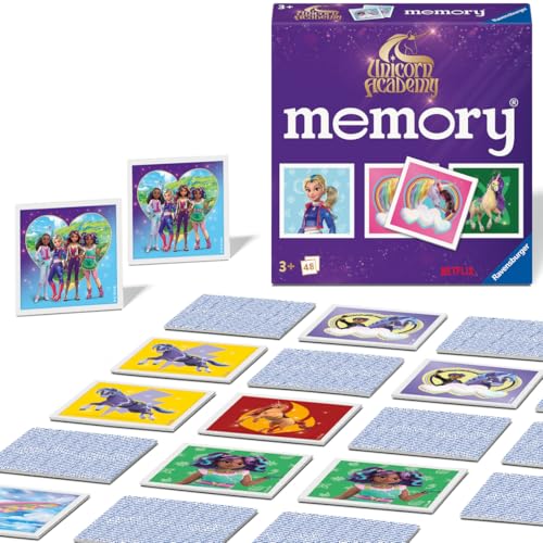 Ravensburger Unicorn Academy Mini Memory Game for Kids Age 3 Years Up - 2 to 6 Players