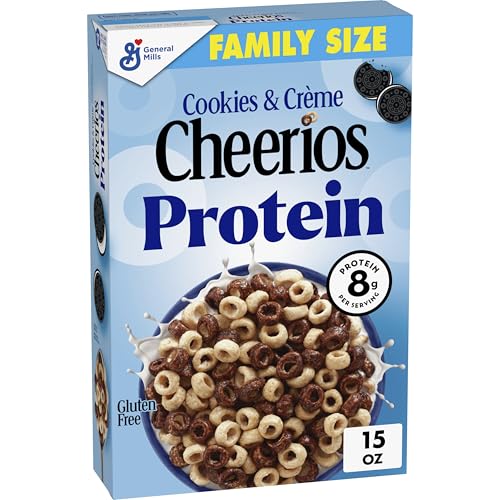 Cheerios Protein Cereal, Cookies and Crème, 8g Protein, Family Size, 15 oz