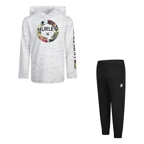 Long Sleeve Soft Basic Cloud Slub Hooded T-Shirt and Joggers 2-Piece Outfit Set