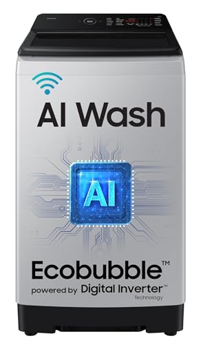 Samsung 8 Kg, 5 Star, AI Wash, AI Energy Mode, Wi-Fi, Ecobubble, AI VRT+, Super Speed, Soft Closing Door, Digital Inverter, Fully-Automatic Top Load W