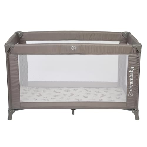 Dreambaby Quest Full Size Travel Cot, Lightweight, from Birth to 15kg, Easy Fold & Compact, Travel Bag, 120cm x 60cm, Custom Mattress Included