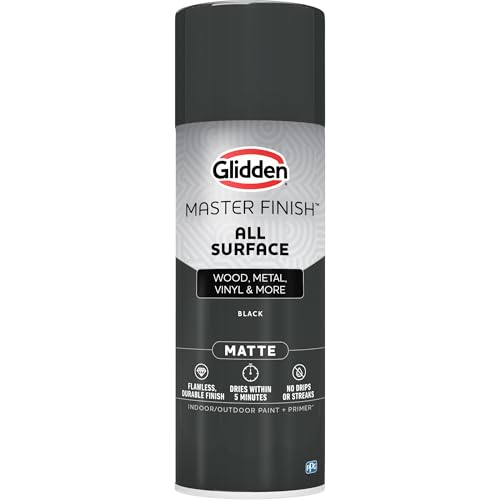 Glidden Master Finish 12 oz. Matte Black Interior/Exterior All Surface Spray Paint and Primer