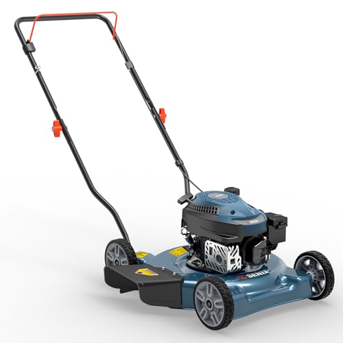 SENIX 20" Gas Lawn Mower, 144 cc Gas Powered Lawnmower, 4-Cycle Engine Walk-Behind Push Lawn Mowers, 3 Position Height Adjustment for Yard and Garden, cortadora de pasto (LSPG-L4)