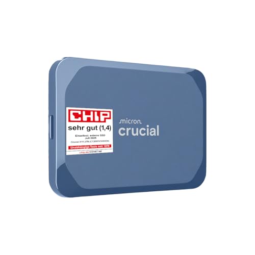 Crucial X10 8TB Portable SSD, Up to 2,100MB/s, USB 3.2 USB-C, External Solid State Drive, Compatible with Windows, Mac & Android, Durable Storage for Games, Photos & Files, Blue - CT8000X10SSD9-02
