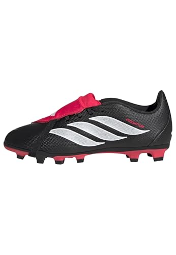 (-47%) adidas Unisex Kinder Predator Club Fold-Over Tongue Firm Ground/Multi Ground Football Boots Kids Shoes, Core Black/FTWR White/Lucid Red, 34 EU