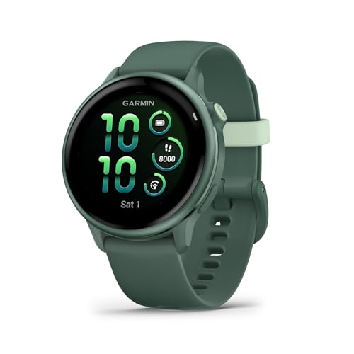 (-21%) Garmin Vivoactive 6, 42 mm, GPS-Fitness-Smartwatch, Jaspisgrün Metallic