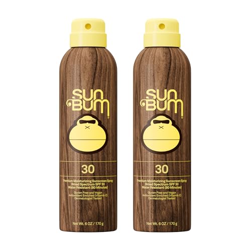 Sun Bum Original SPF 30 Sunscreen Body Spray - Broad Spectrum Moisturizing Sunscreen with Vitamin E - Hawaii 104 Act Compliant (Made without Octinoxate & Oxybenzone) - 6 oz (Pack of 2)