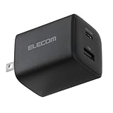 エレコム 充電器 45W 2ポート Type-C USB-A USB PD対応 PPS対応 GaN II採用 折りたたみ式プラグ ブラック EC-AC11045BK